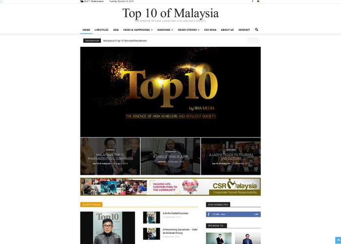 Top 10 of Malaysia