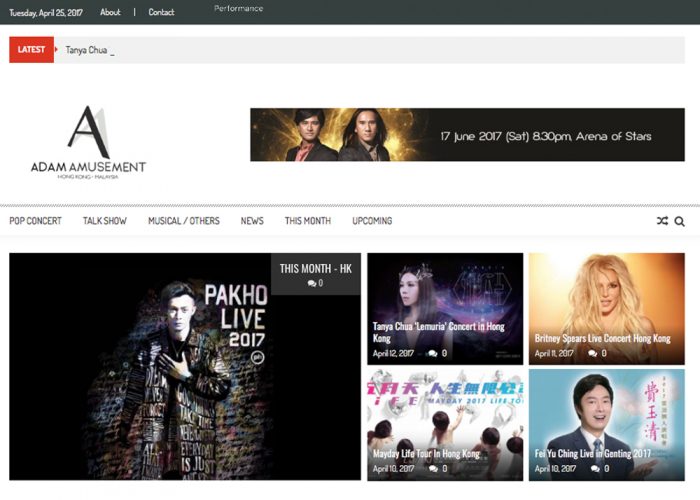 Adam Amusement – All in one Concert, Events and Talk Show Guide