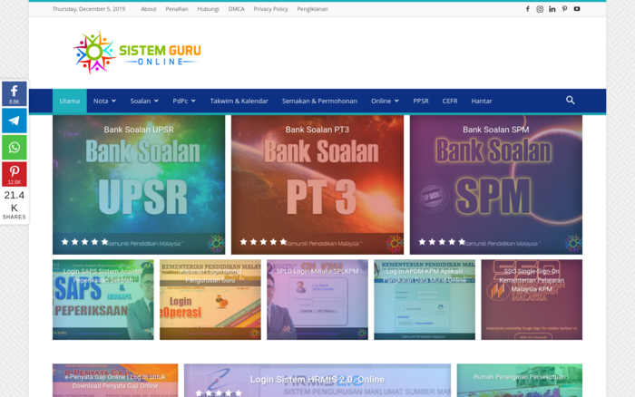 Sistem Guru Online Malaysia Website Awards 2019