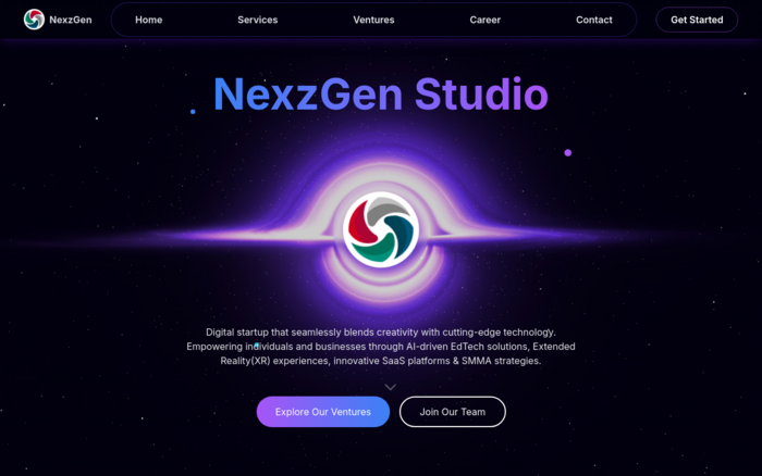 NexzGen Studio Landing Page Website